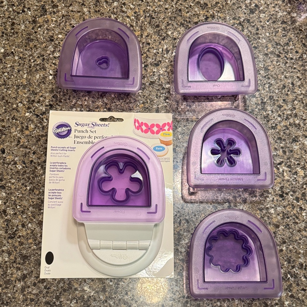 Wilton Purple Flower & Others Punch Set for Decorating with Fondant Sugar Sheets